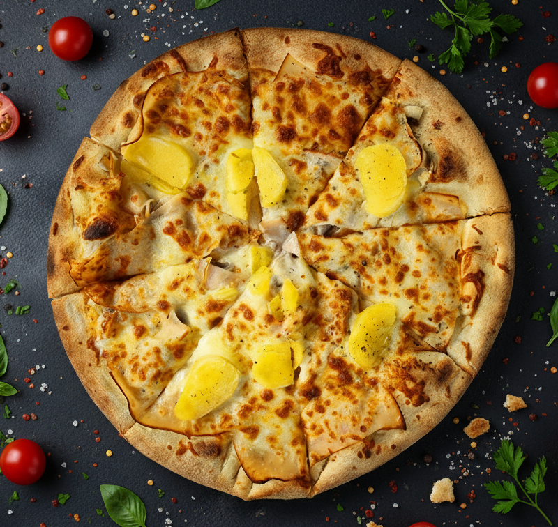 Pizza Fermière (á base de crème fraîche)